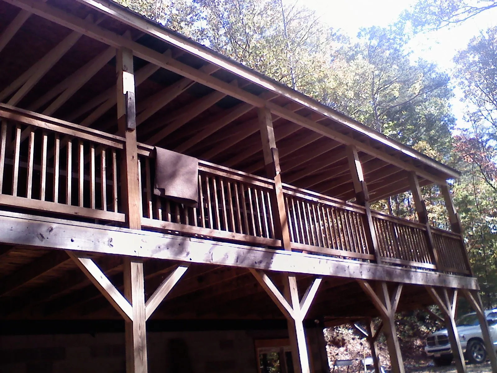 Timber framing under a new elevated porch and deck — Roof Leak Repair in Teaneck by Roofing Brothers